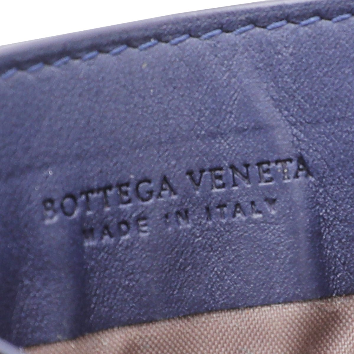 Bottega Veneta Navy Blue Intrecciato Nappa Flat Card Holder