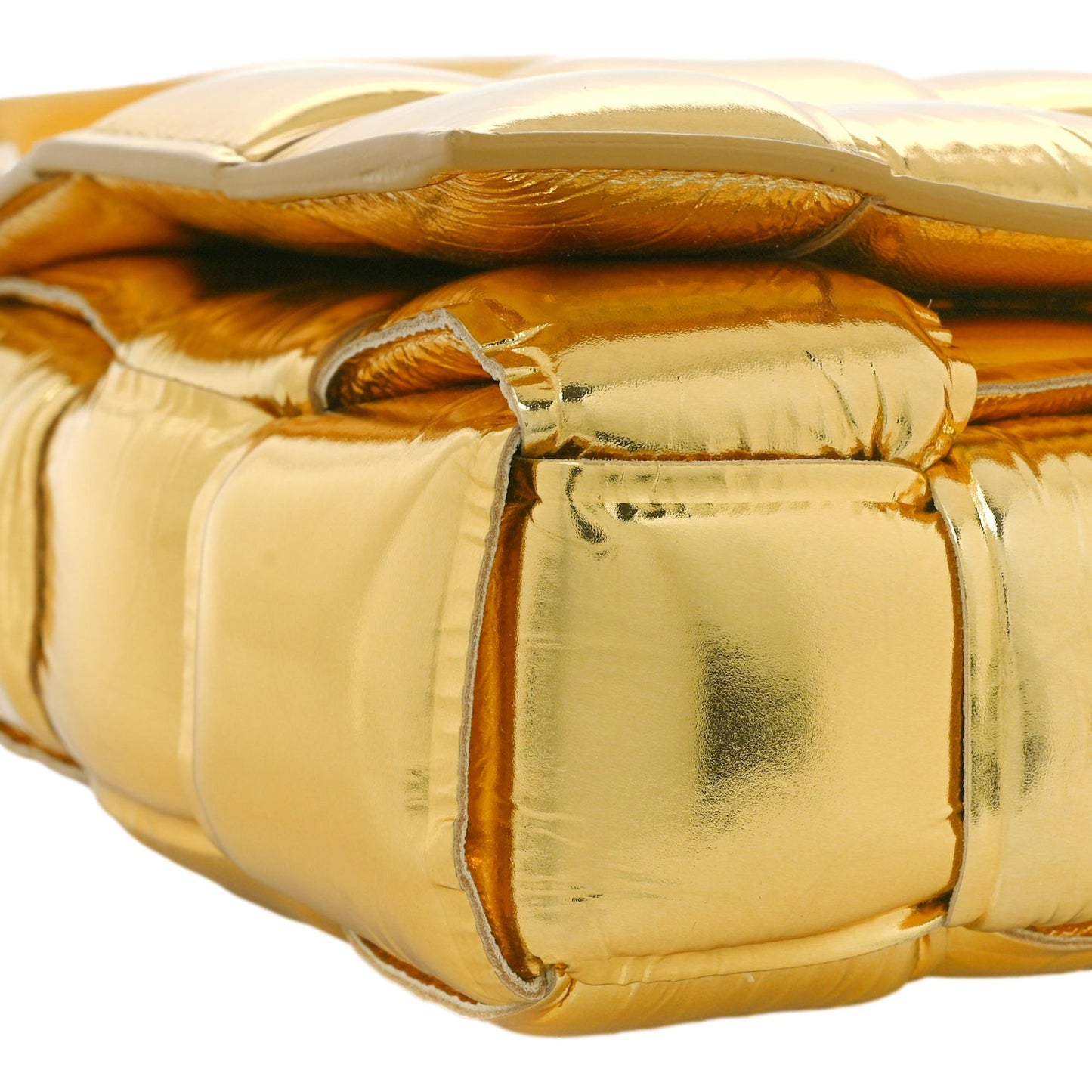 Bottega Veneta Padded Cassette Metallic Gold Lambskin Crossbody Bag