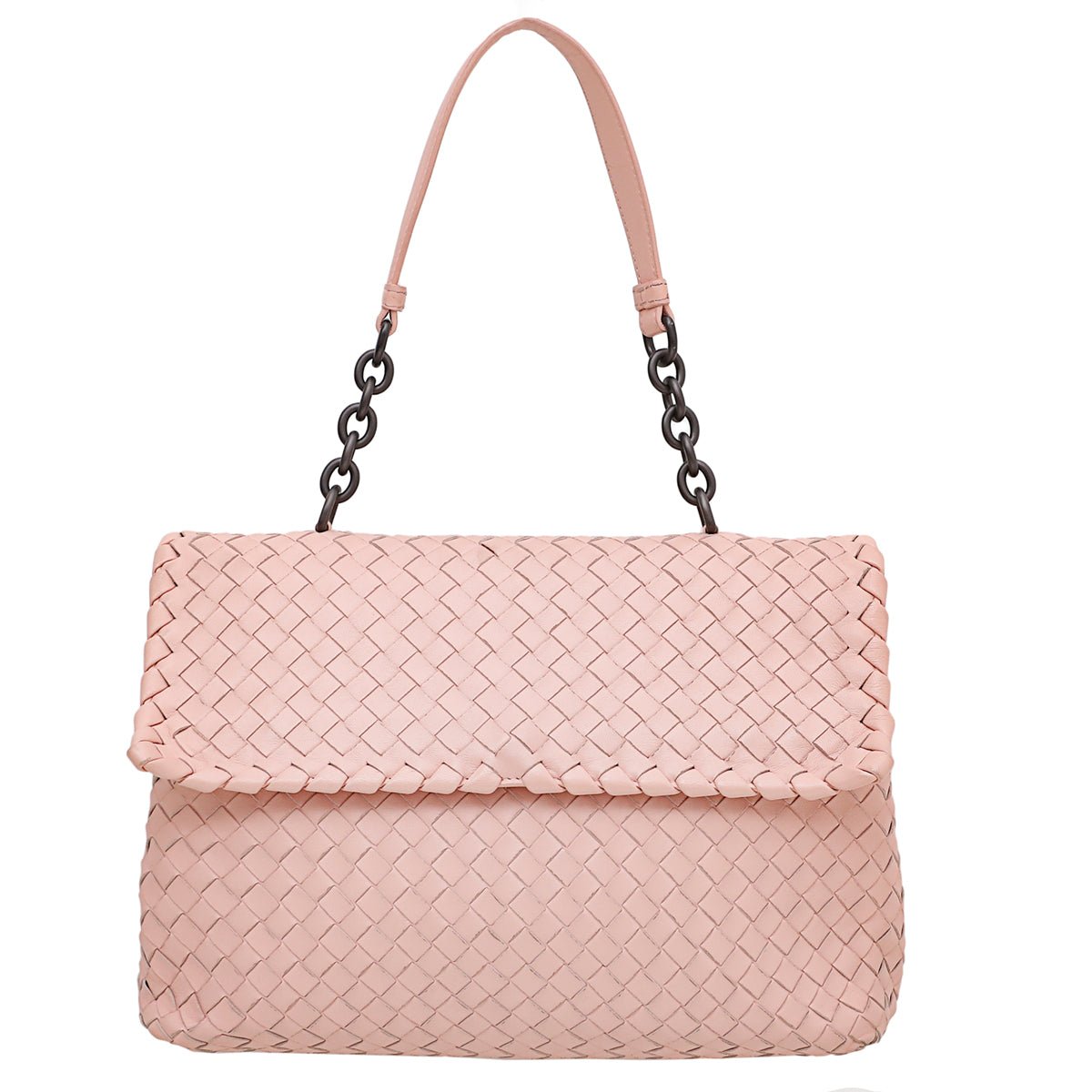 Bottega Veneta Peach Intrecciato Nappa Olimpia Shoulder Bag