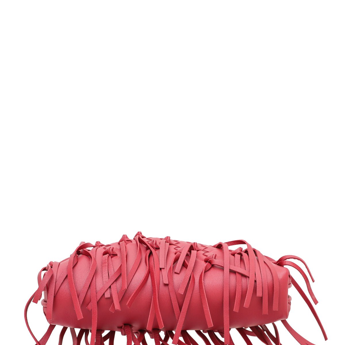 Bottega Veneta Red Intrecciato Fringe Nodini Crossbody Bag