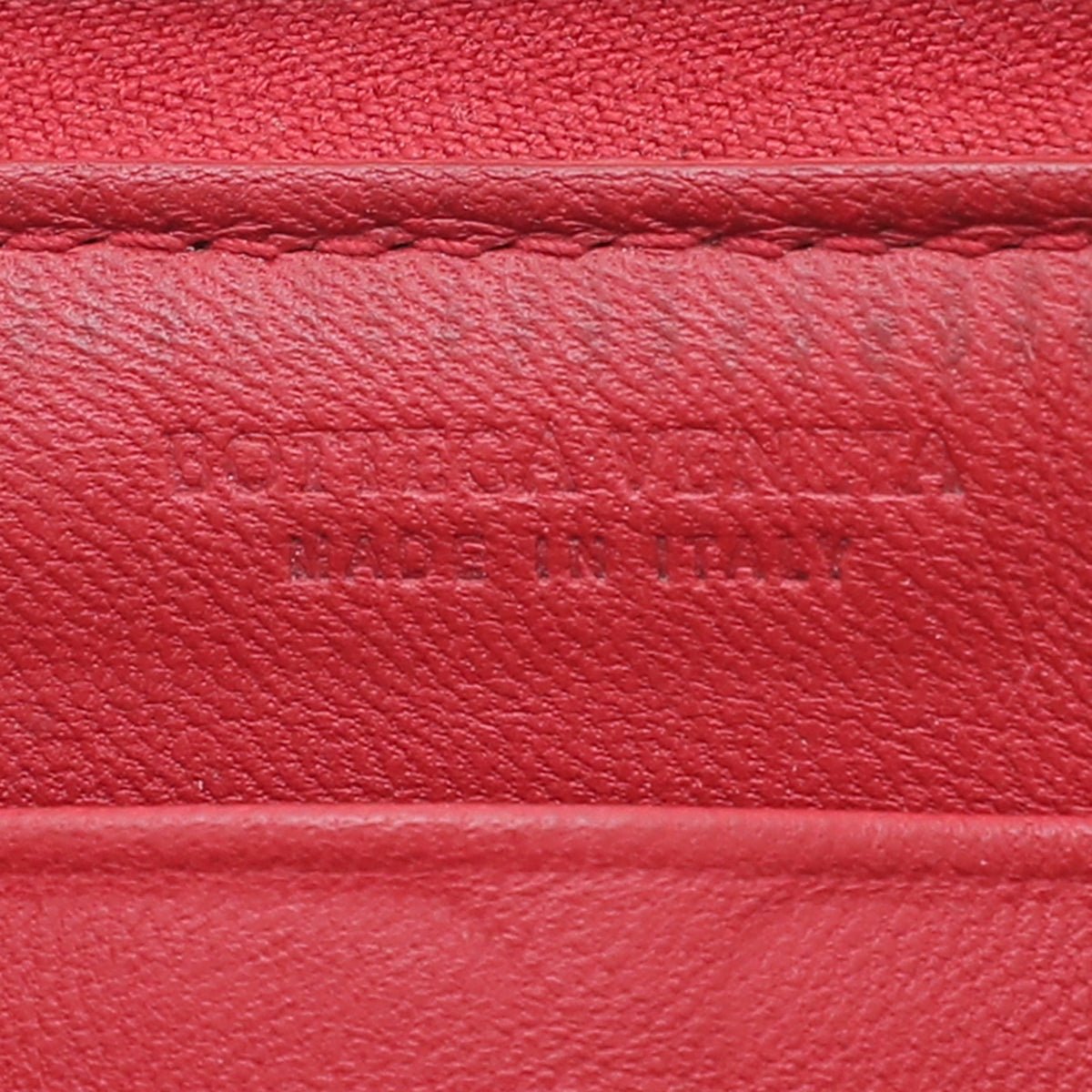 Bottega Veneta Red Intrecciato Nappa Zip Around Wallet