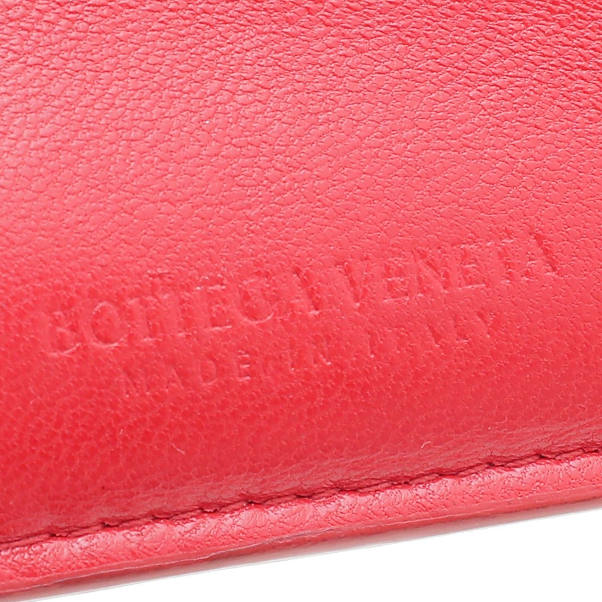 Bottega Veneta Red Intrecciato Zip Card Holder