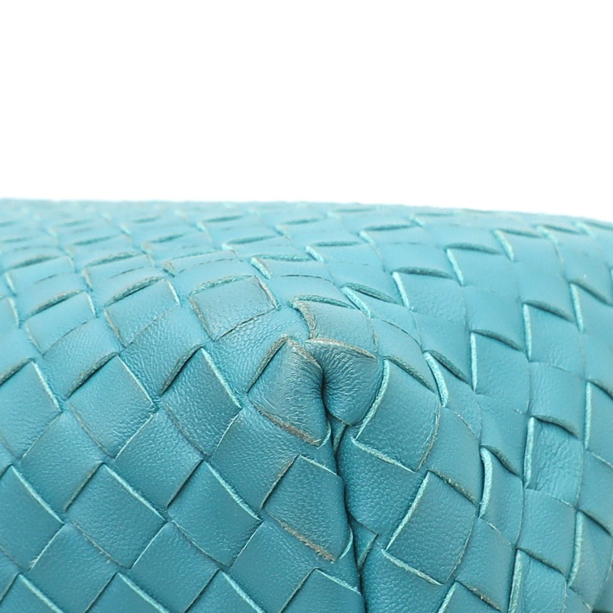 Bottega Veneta Teal Intrecciato Woven Flap Chain Bag