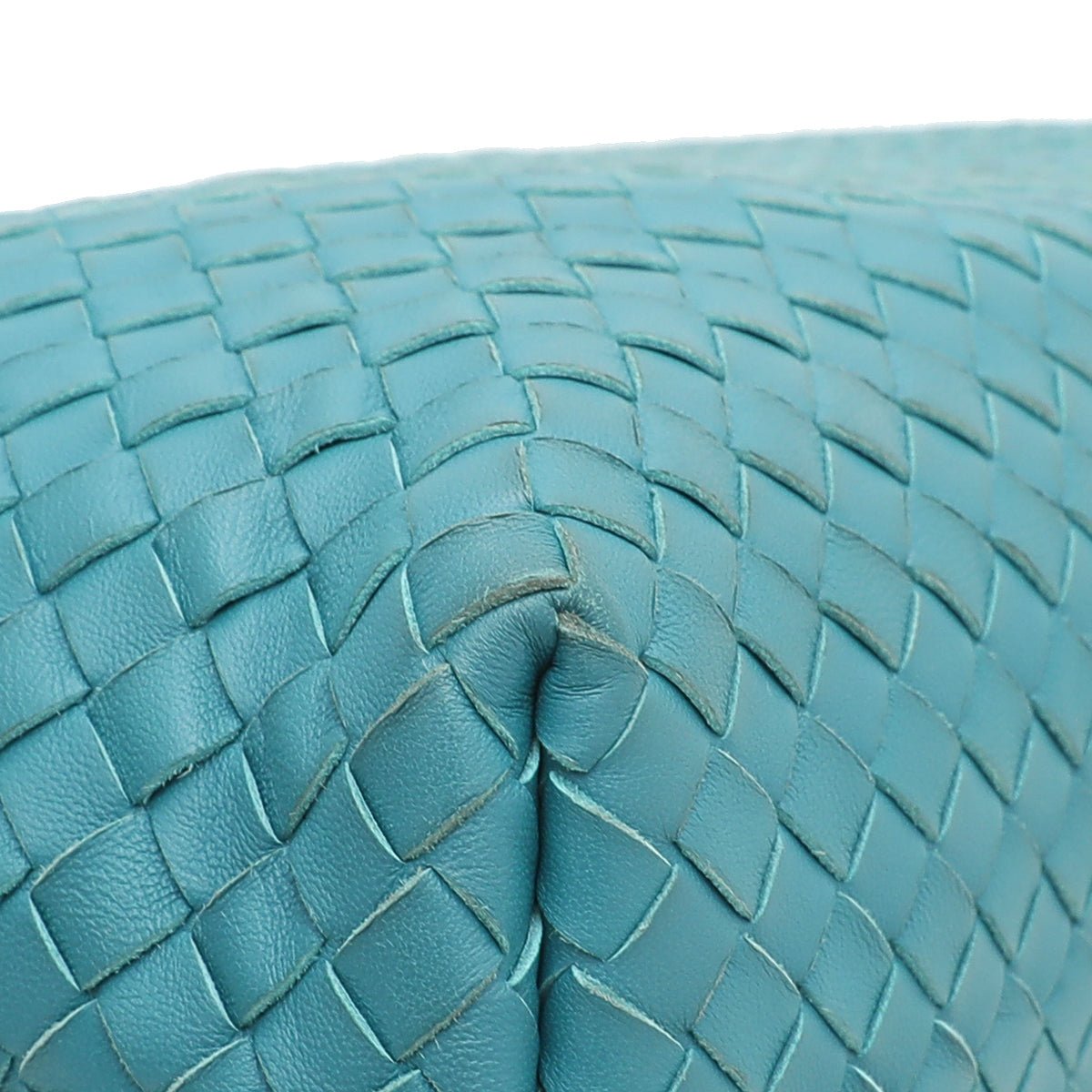 Bottega Veneta Teal Intrecciato Woven Flap Chain Bag