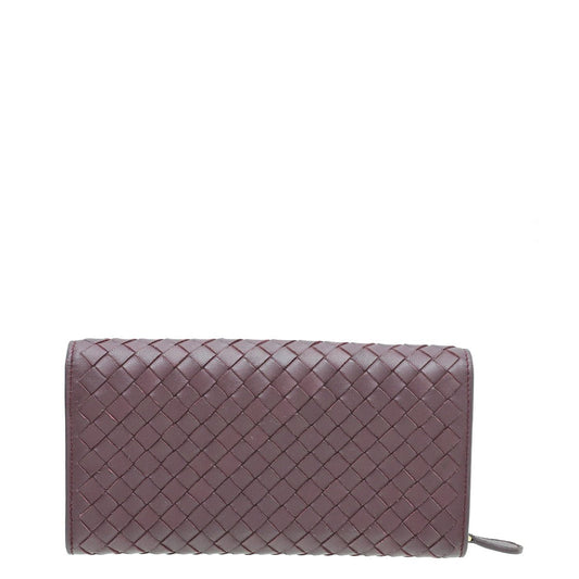 Bottega Veneta Violet Intrecciato Nappa Flap Continental Wallet