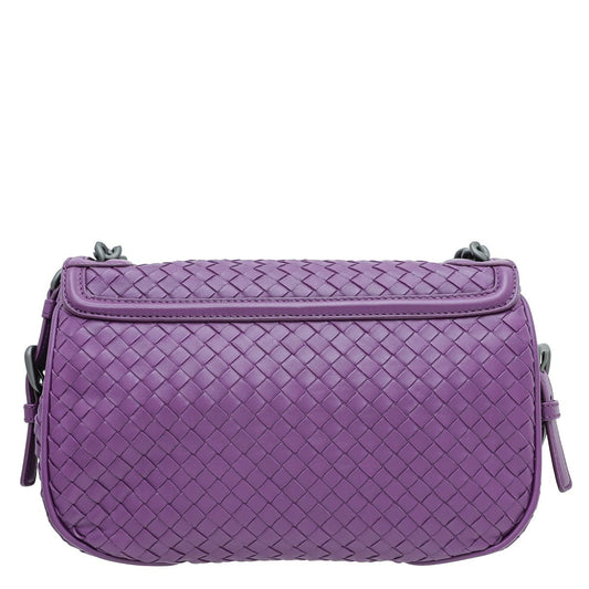 Bottega Veneta Violet Intrecciato Rialto Flap Bag