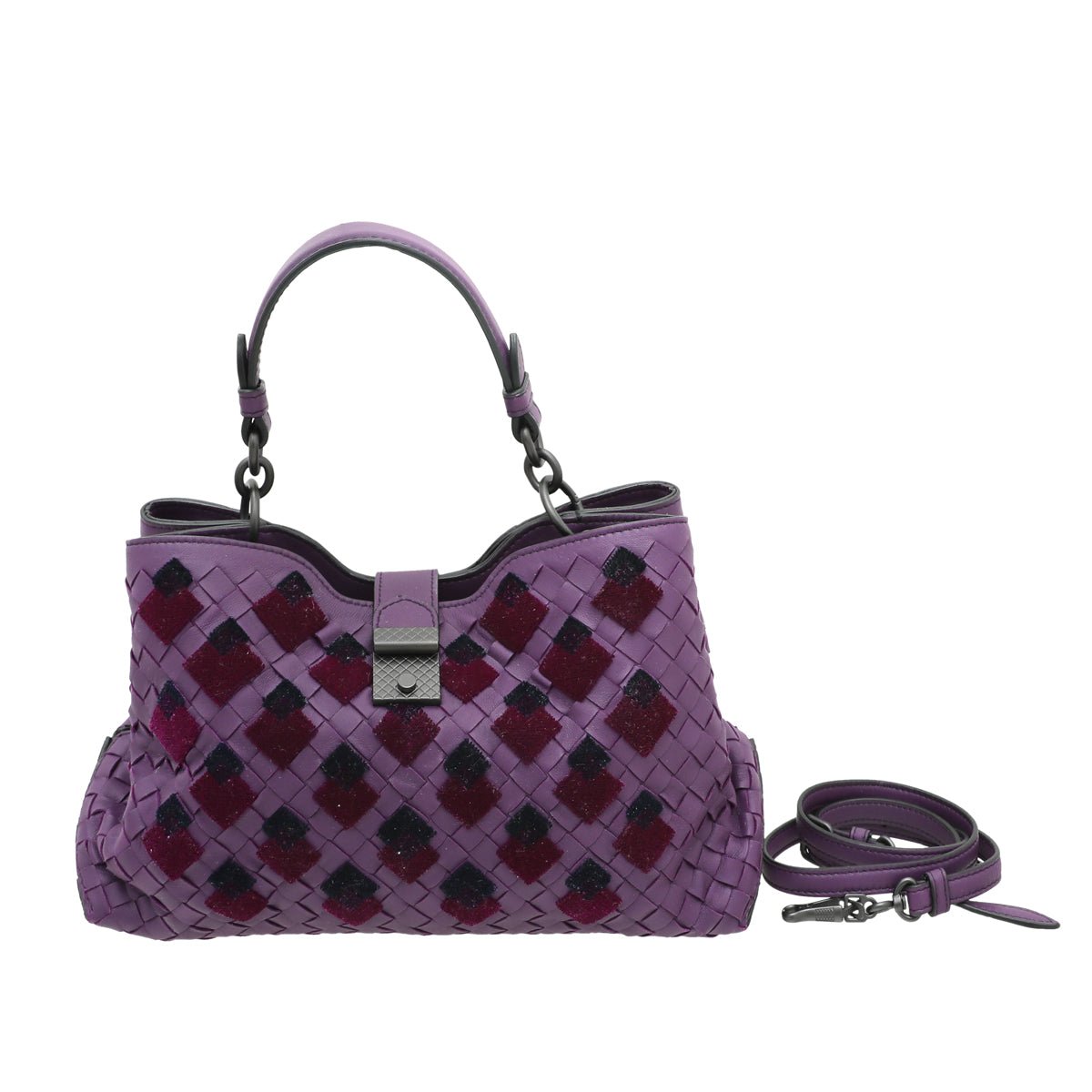 Bottega Veneta Violet Intrecciato Woven Tote Bag