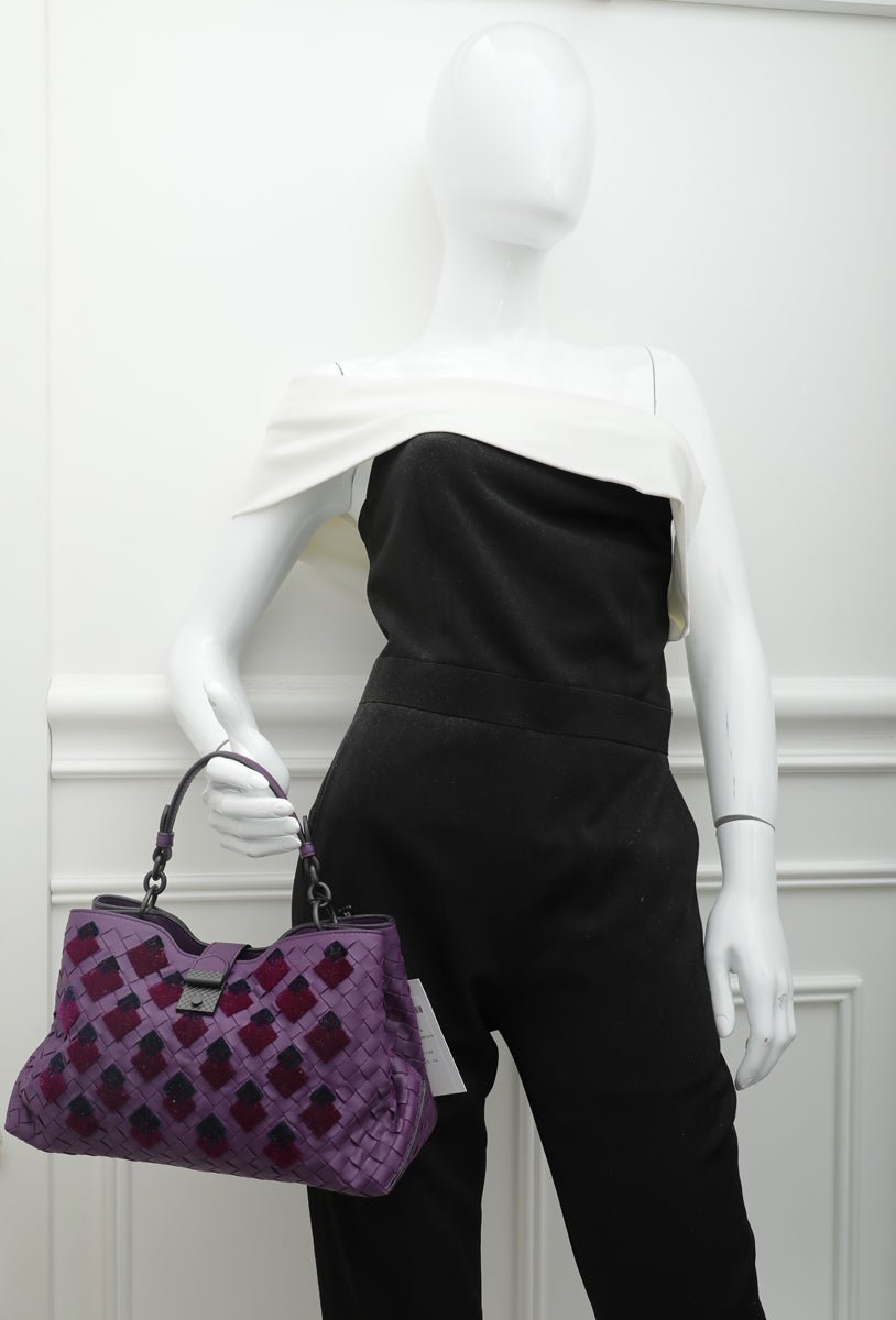 Bottega Veneta Violet Intrecciato Woven Tote Bag