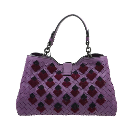 Bottega Veneta Violet Intrecciato Woven Tote Bag