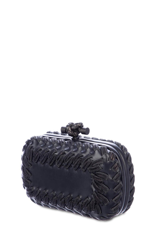 Whipstitch Knot Clutch Black