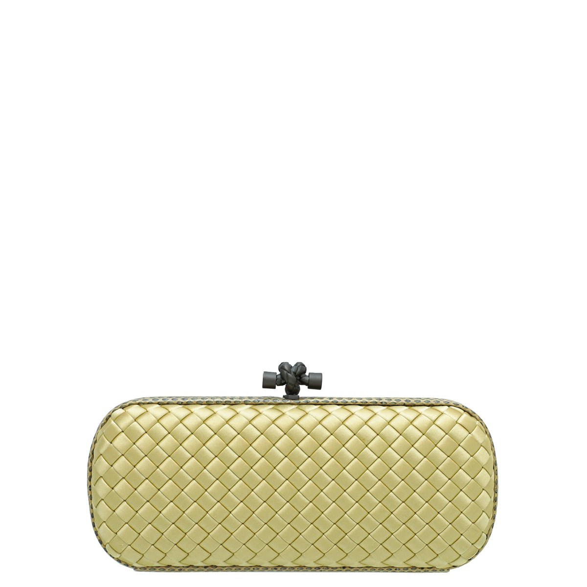 Bottega Veneta Yellow Intrecciato Stretch Knot Clutch