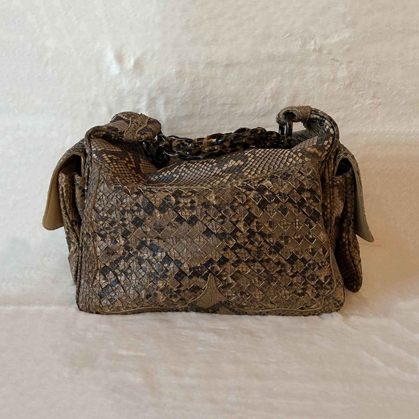 Bottega Veneta Intrecciato Snake Skin Hobo Bag