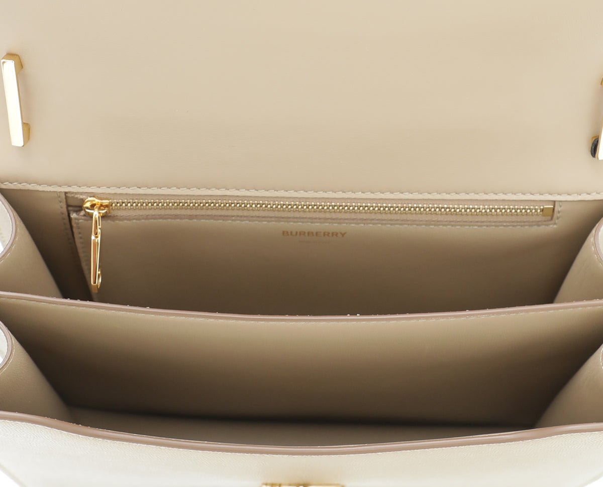 Burberry Archive Beige TB Logo Medium Flap Bag