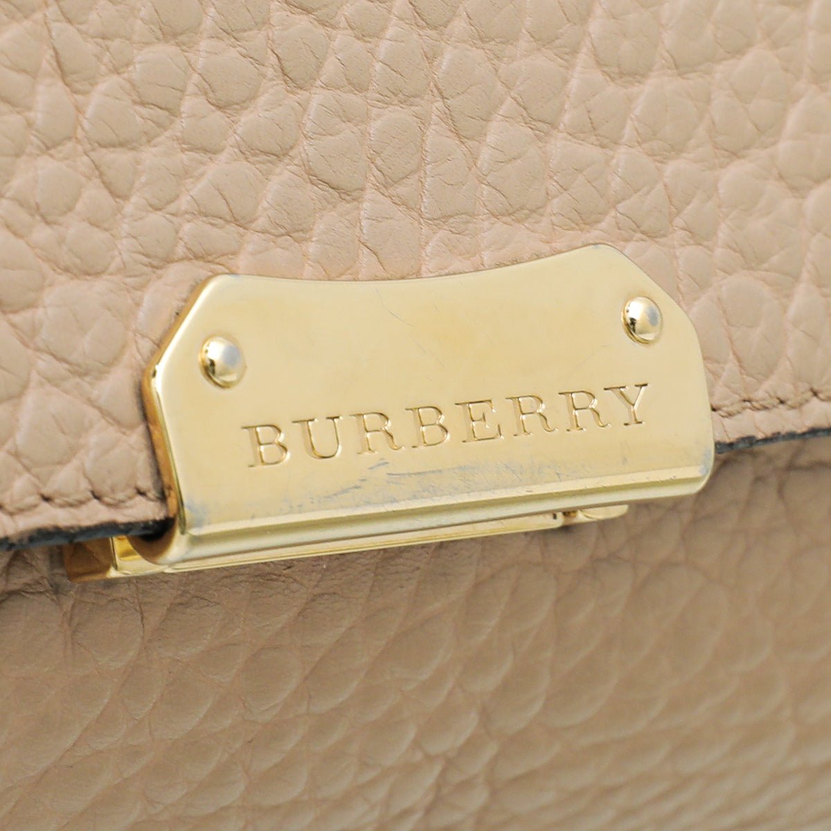 Burberry Beige Signature Grain Medium Mildenhall Crossbody Bag