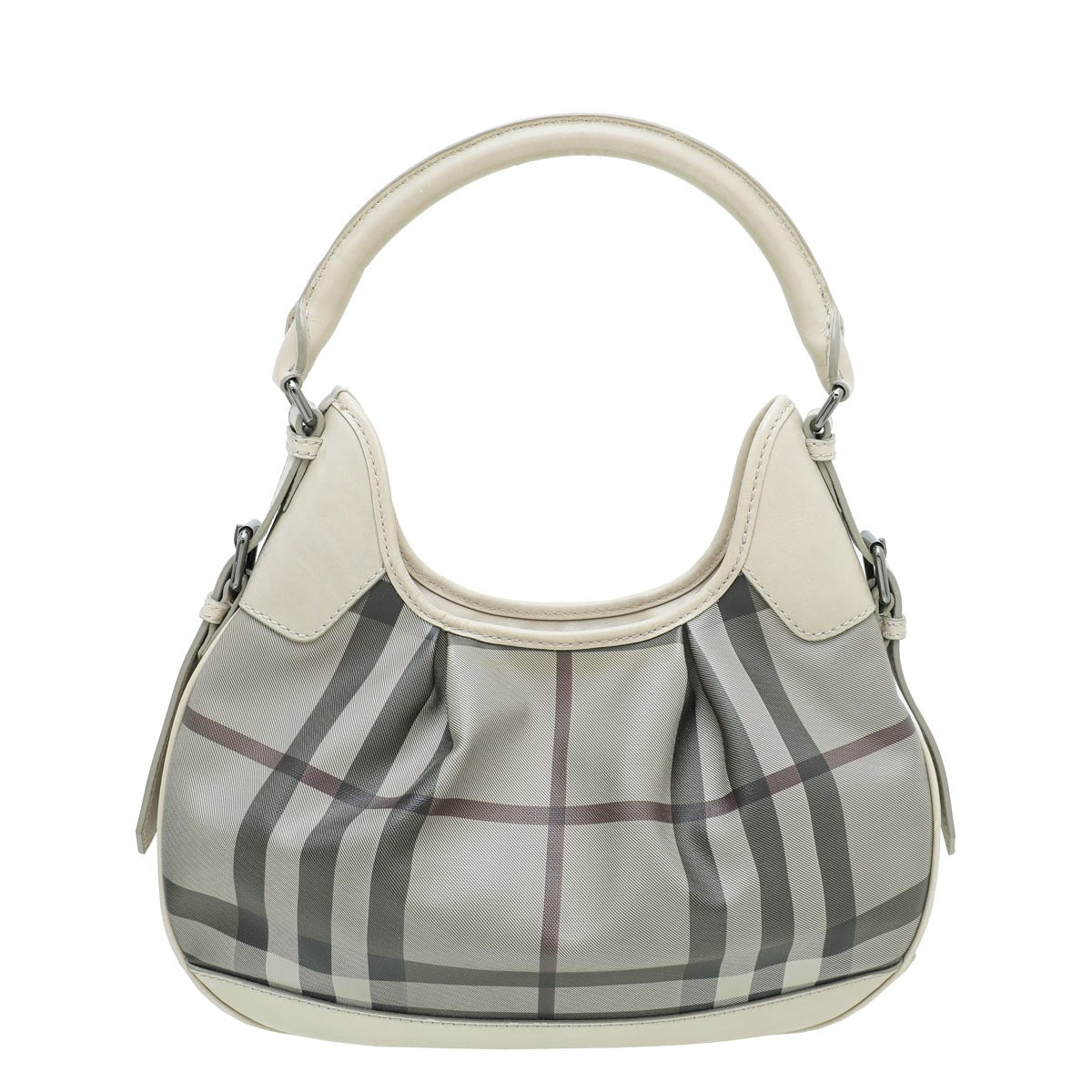 Burberry Beige Smoked Check Brooklyn Small Hobo Bag