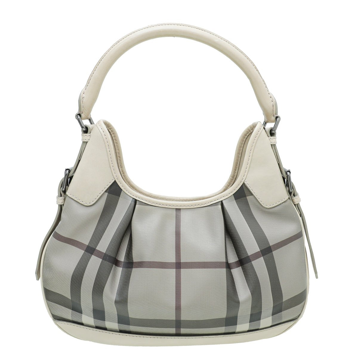 Burberry Beige Smoked Check Brooklyn Small Hobo Bag