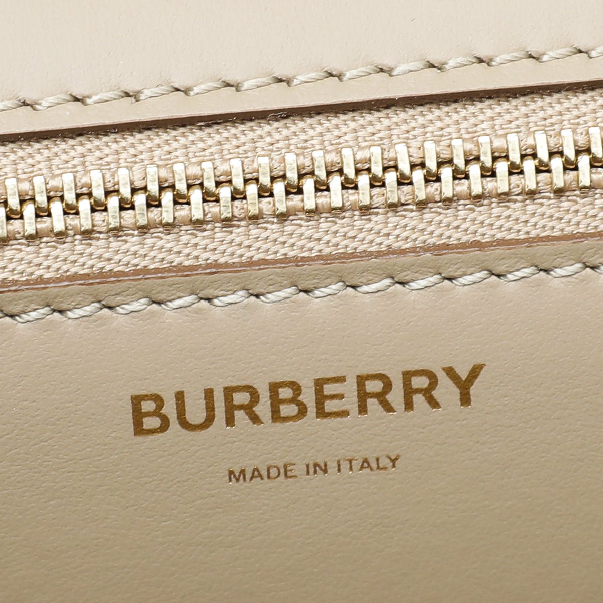 Burberry Beige TB Logo Medium Flap Bag