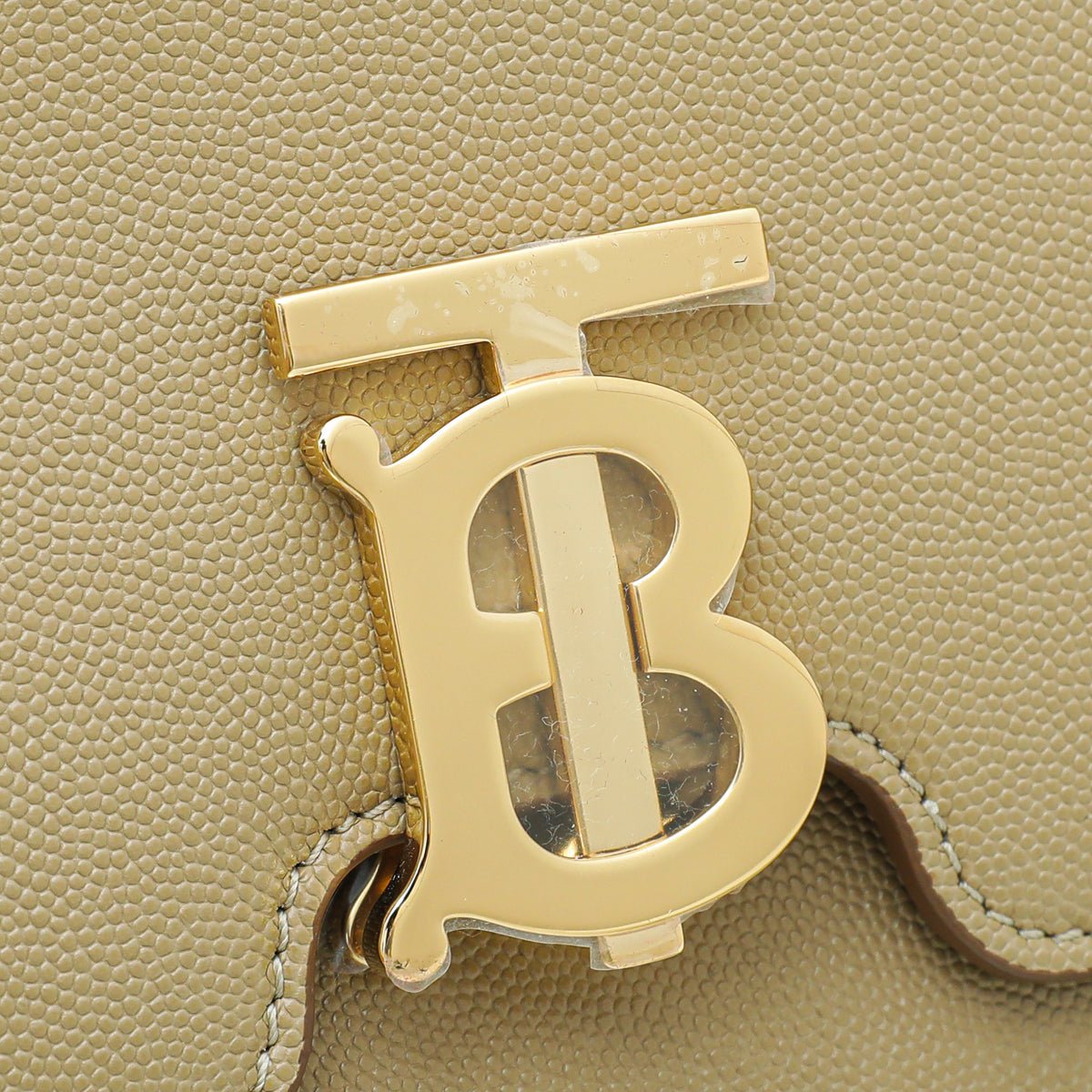 Burberry Beige TB Logo Medium Flap Bag