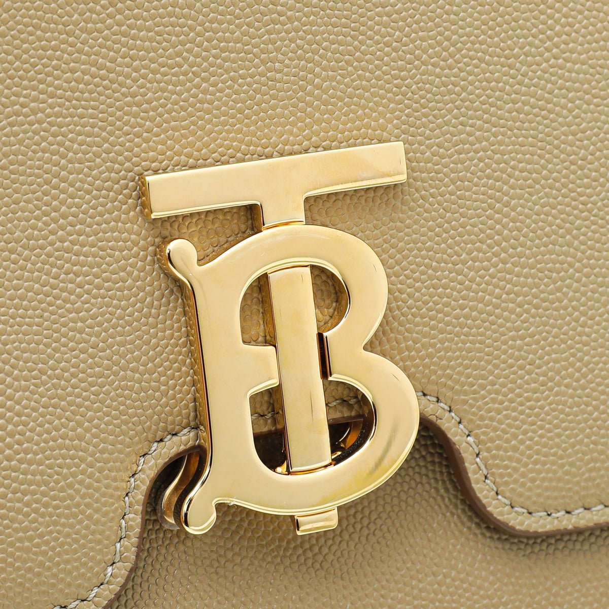 Burberry Beige TB Logo Medium Flap Bag