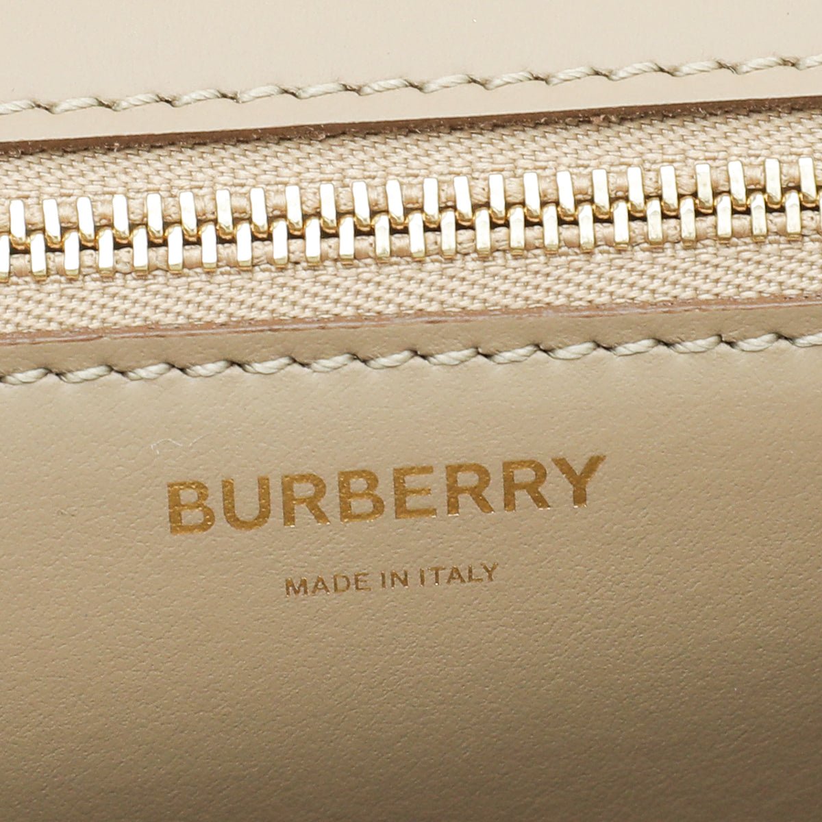 Burberry Beige TB Logo Medium Flap Bag