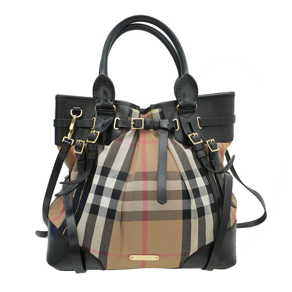 Burberry Bicolor Bridle Whipstitch Large Tote Bag