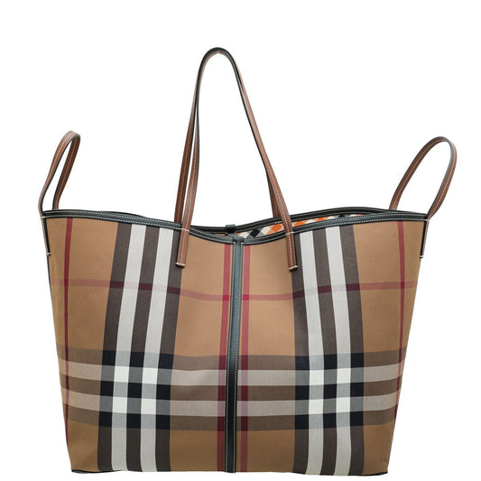 Burberry Birch Brown Check XL Beach Tote Bag