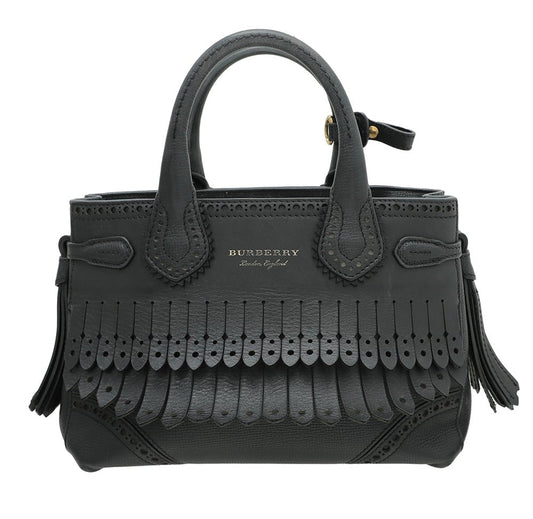 Burberry Black Broguing Banner Tote Bag