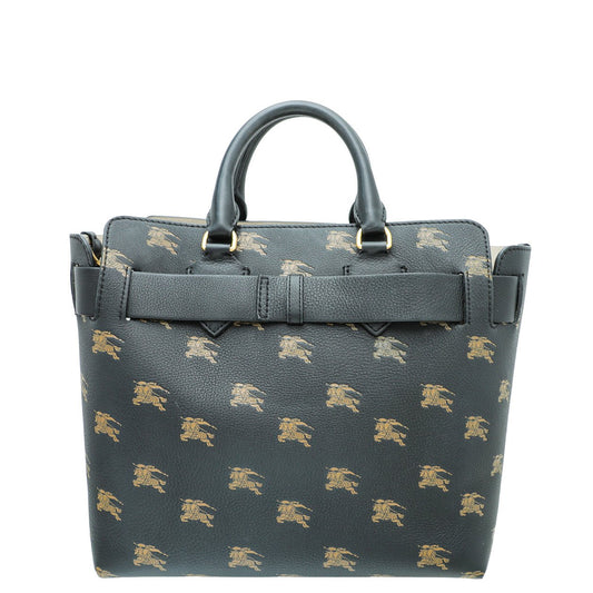 Burberry Black Equestrian Knight Tote Bag