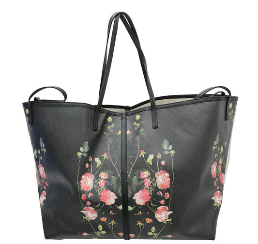 Burberry Black Floral Print Beach XL Tote Bag