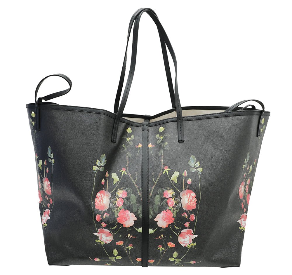 Burberry Black Floral Print Beach XL Tote Bag