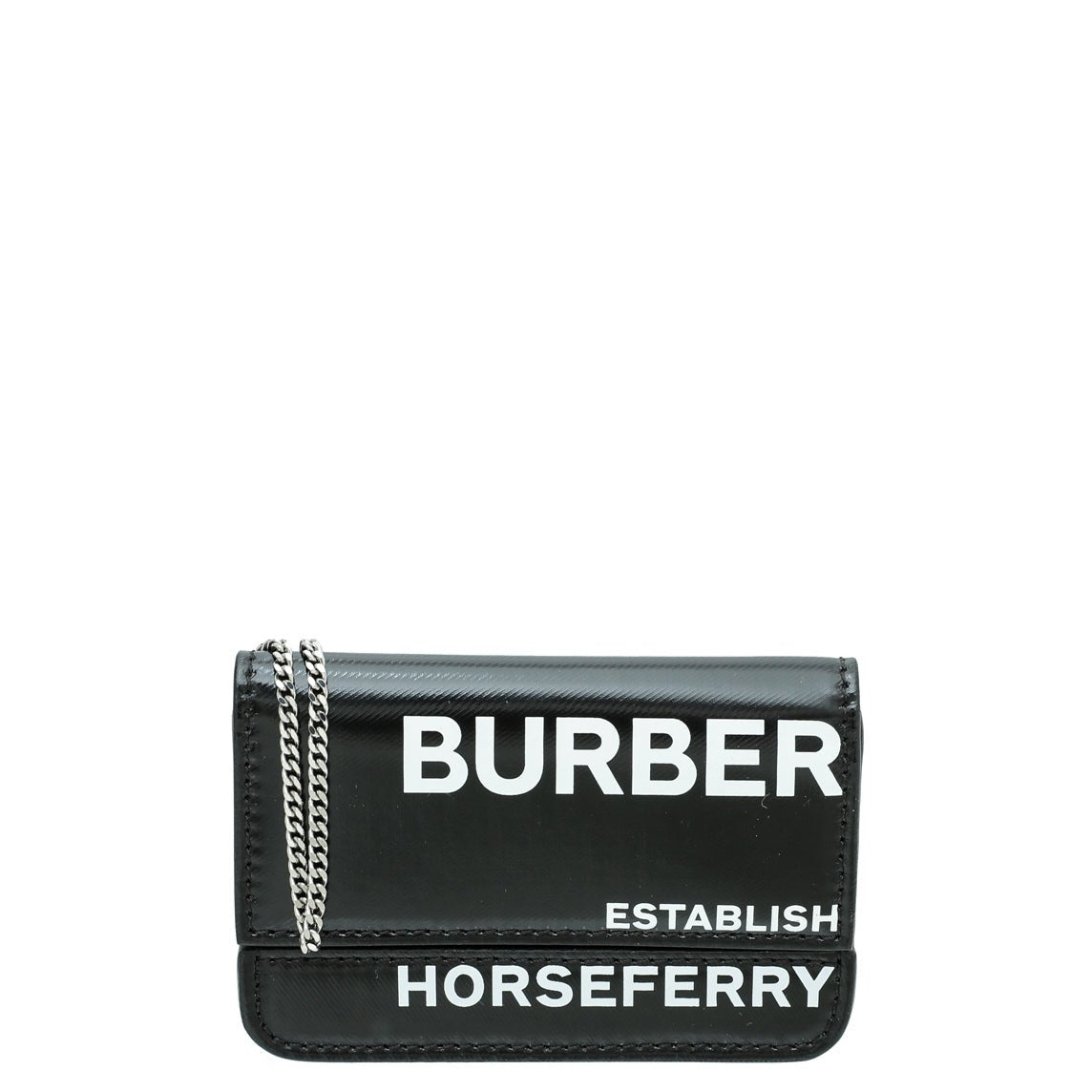 Burberry Black Horseferry Print Mini Jody Chain Card Case