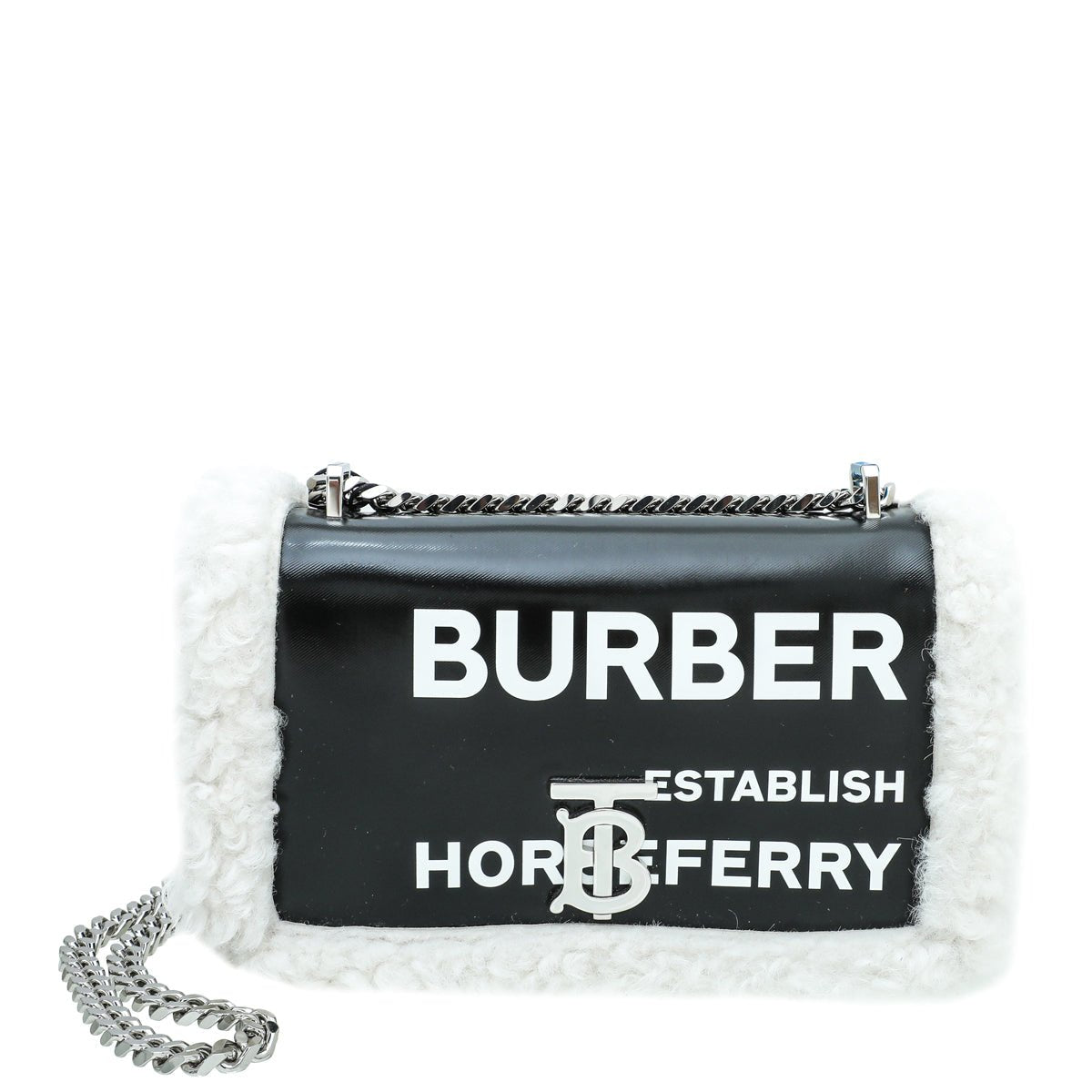 Burberry Black Horseferry Shearling Lola Small Bag