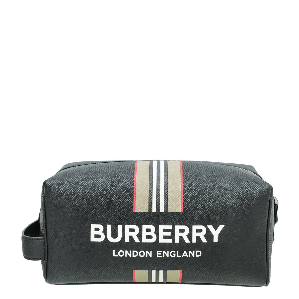 Burberry Black Icon-stripe Logo Travel Pouch