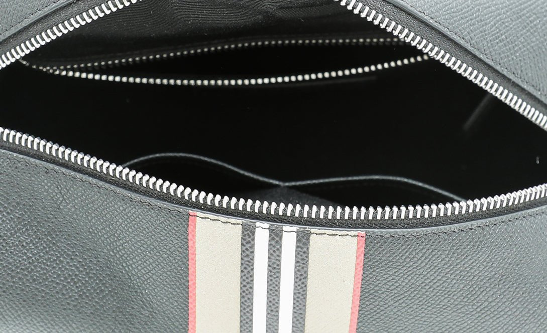 Burberry Black Icon-stripe Logo Travel Pouch