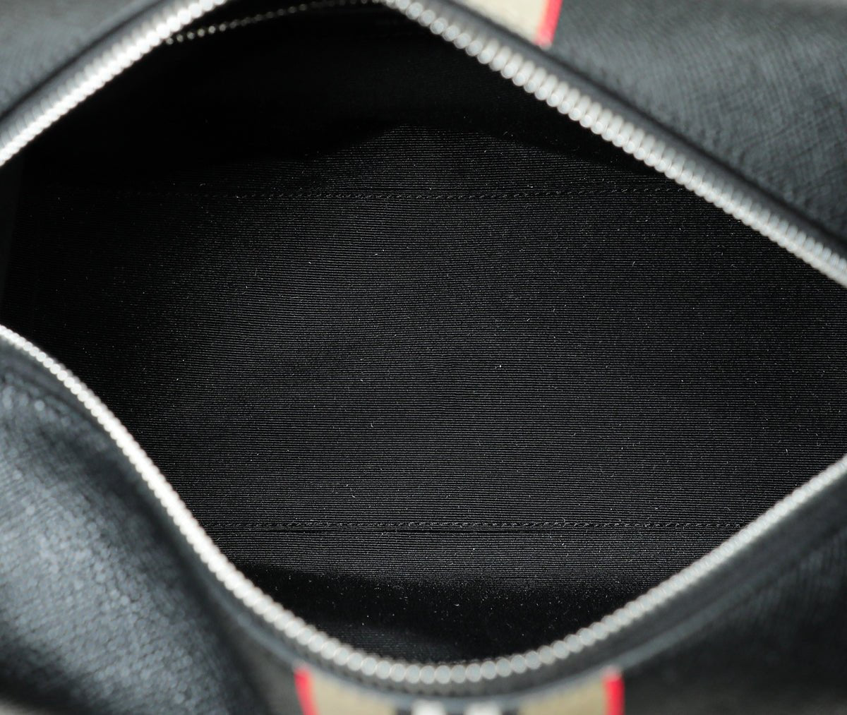 Burberry Black Icon-stripe Logo Travel Pouch