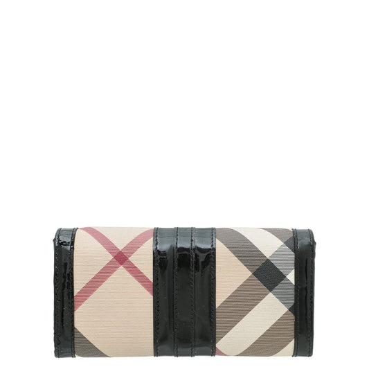 Burberry Black Nova Check Penrose Continental Wallet