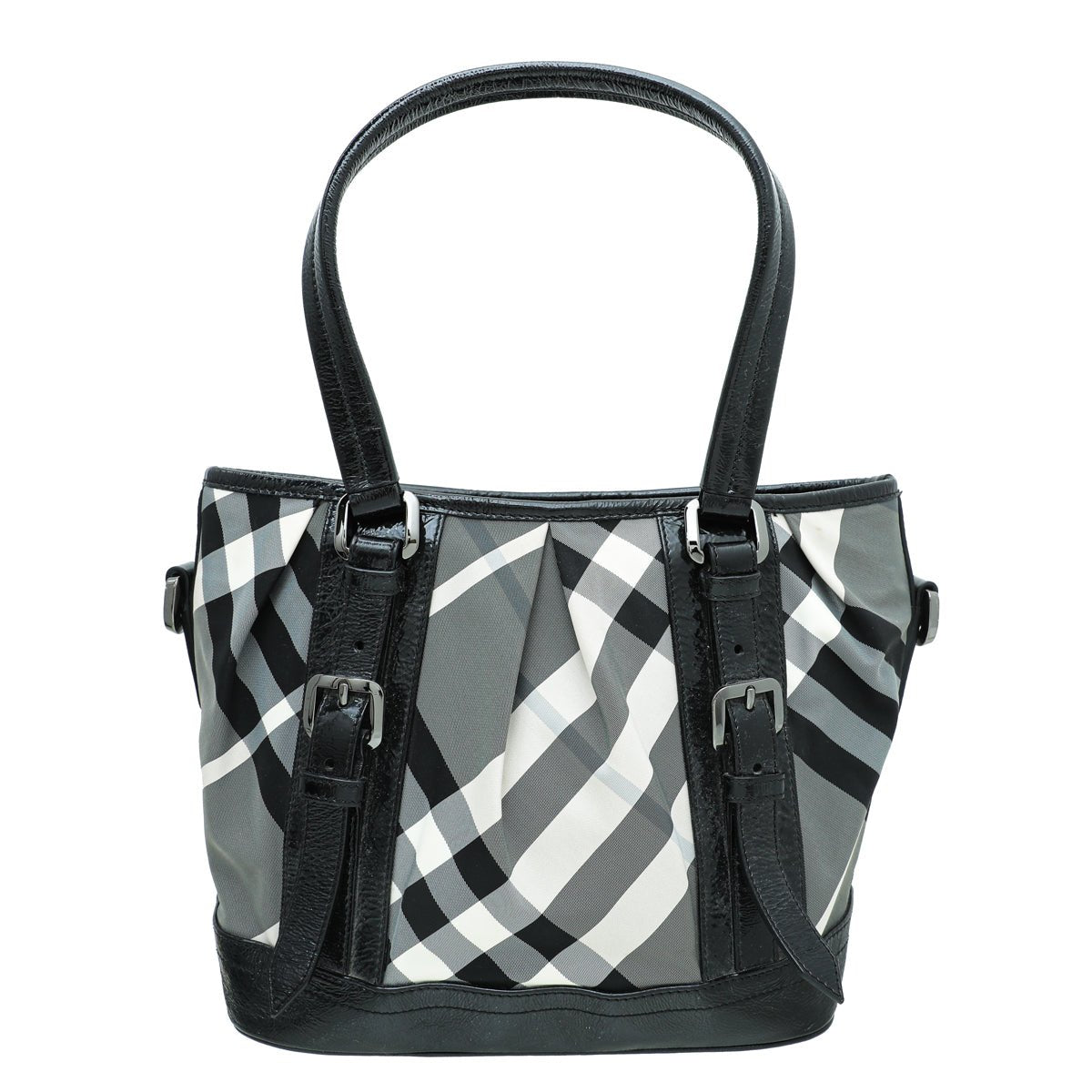 Burberry Black Nylon Beat Check Lowry Small Bag