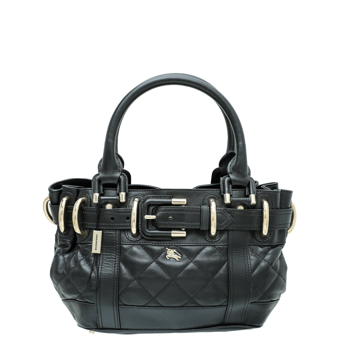 Burberry Black Quilted Beaton Tote Small Bag