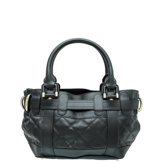 Burberry Black Quilted Beaton Tote Small Bag