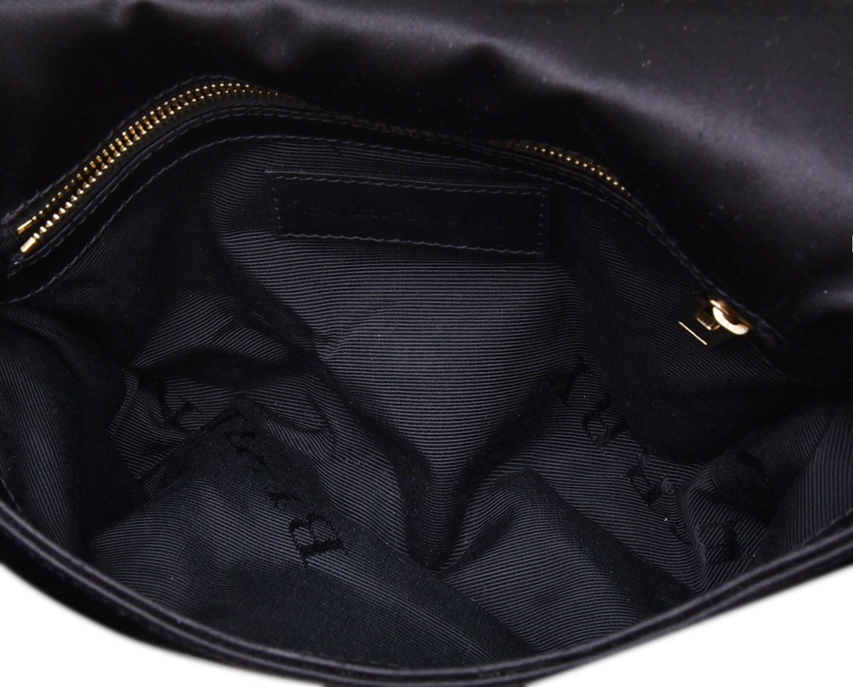 BurBerry Black Satin Mildenhall Bag