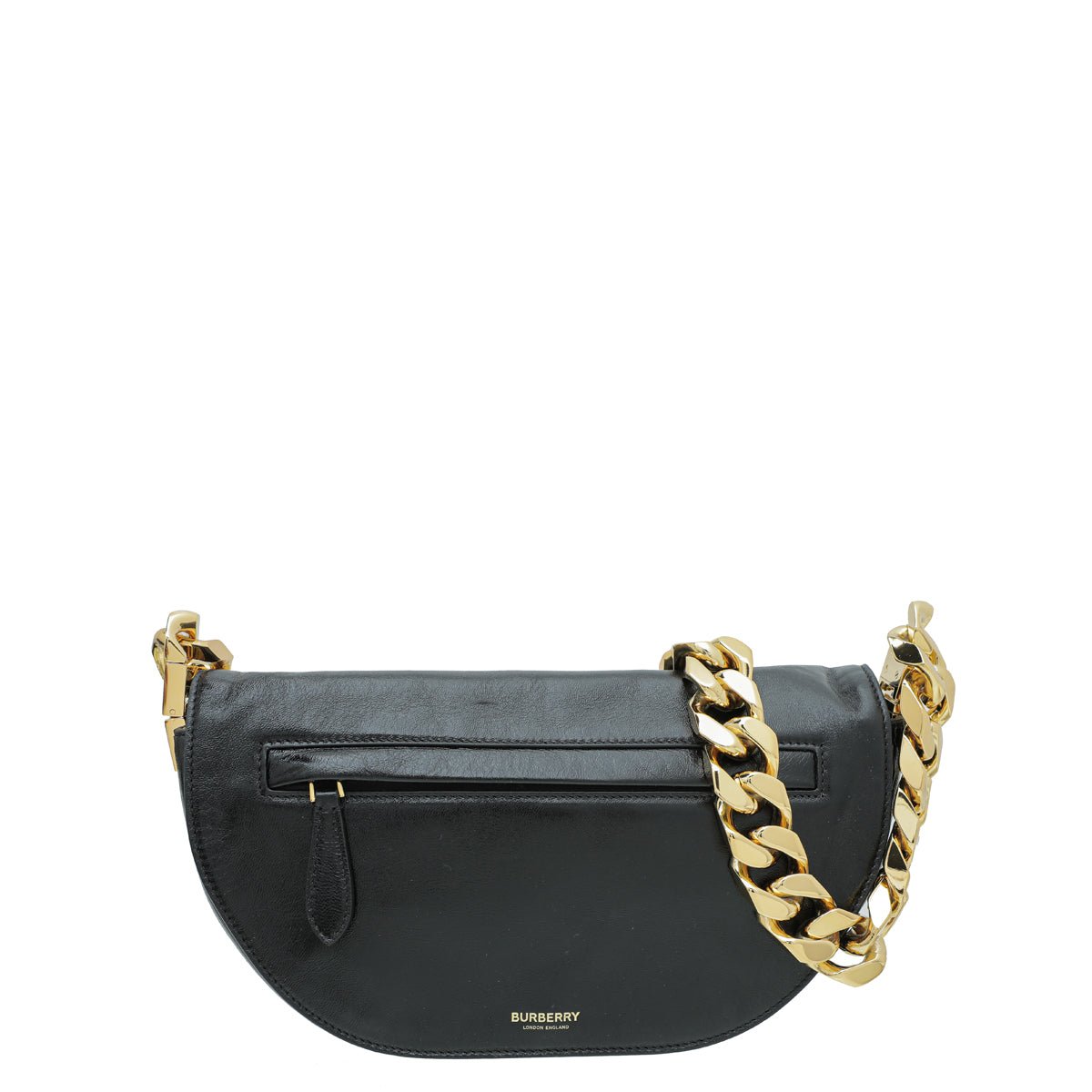 Burberry Black Soft Olympia Small Flap Chain Bag