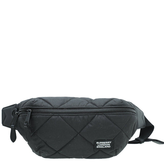 Burberry Black Sonny Diamond Quilted Belt Bag