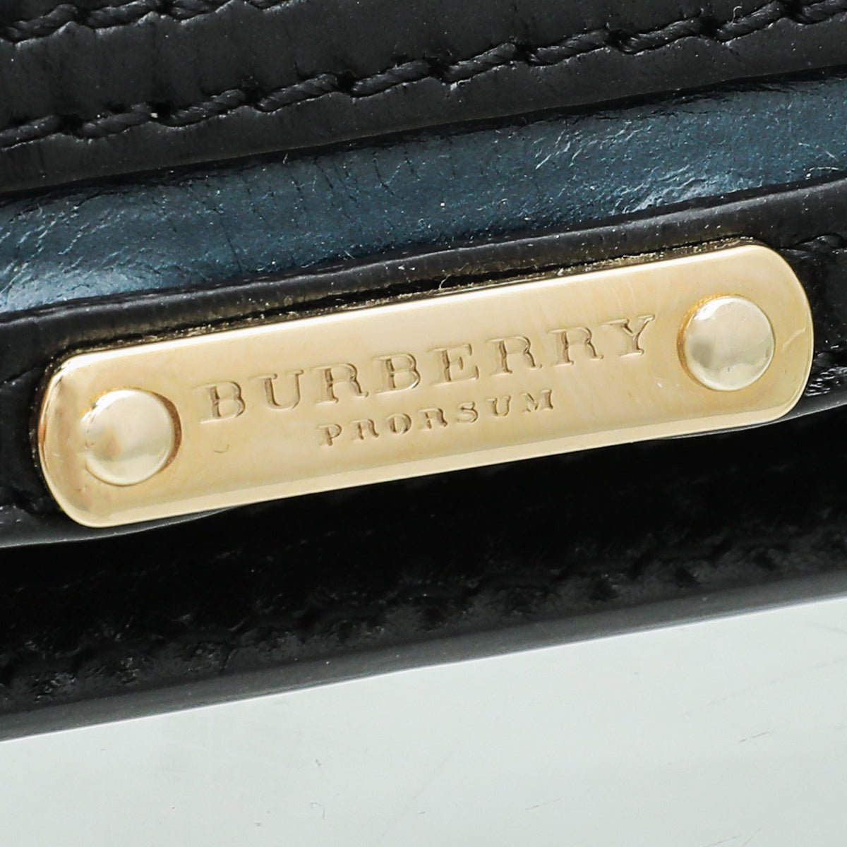 Burberry Black Straw Woven Leather Clutch