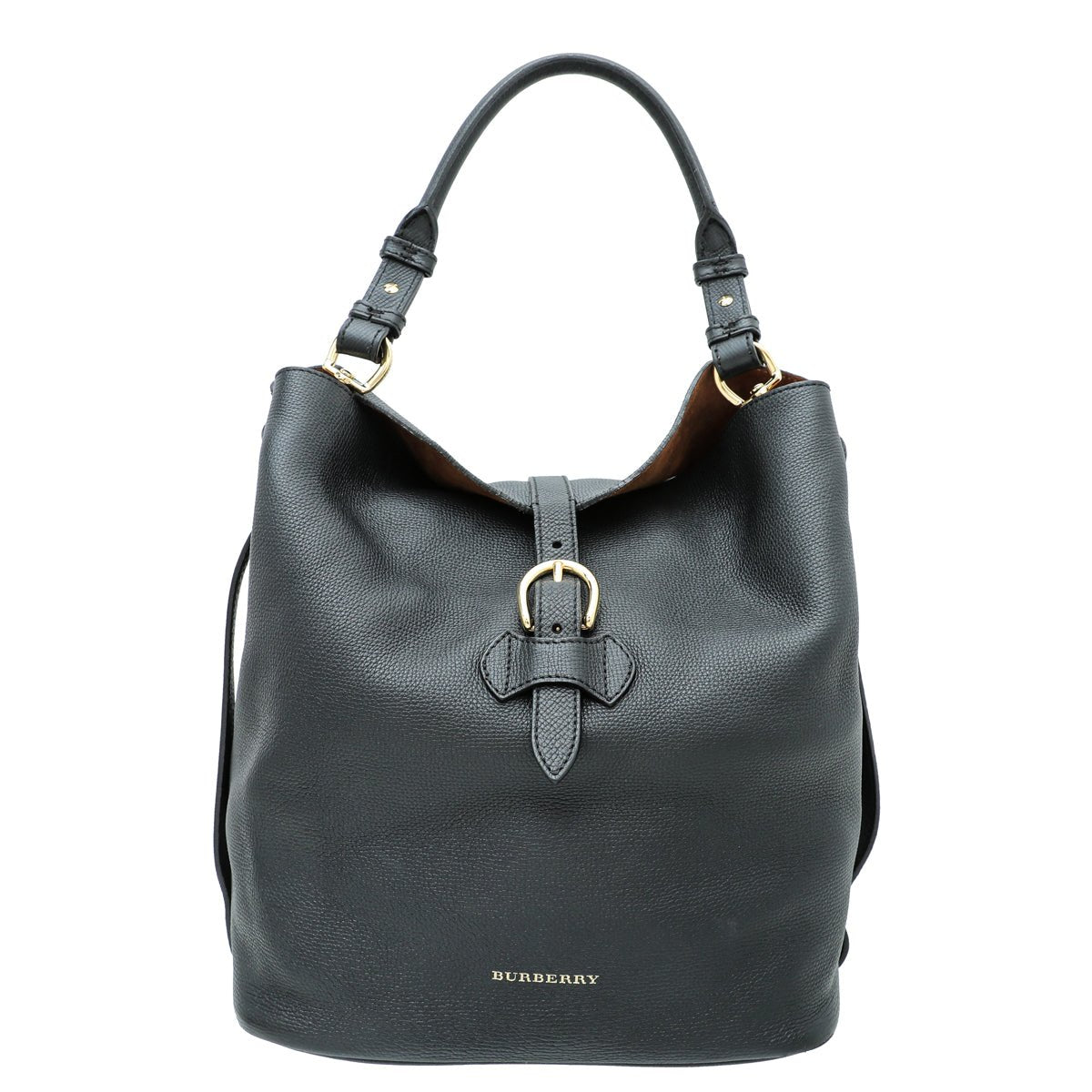 Burberry Black Sycamore Buckle Hobo Medium Bag