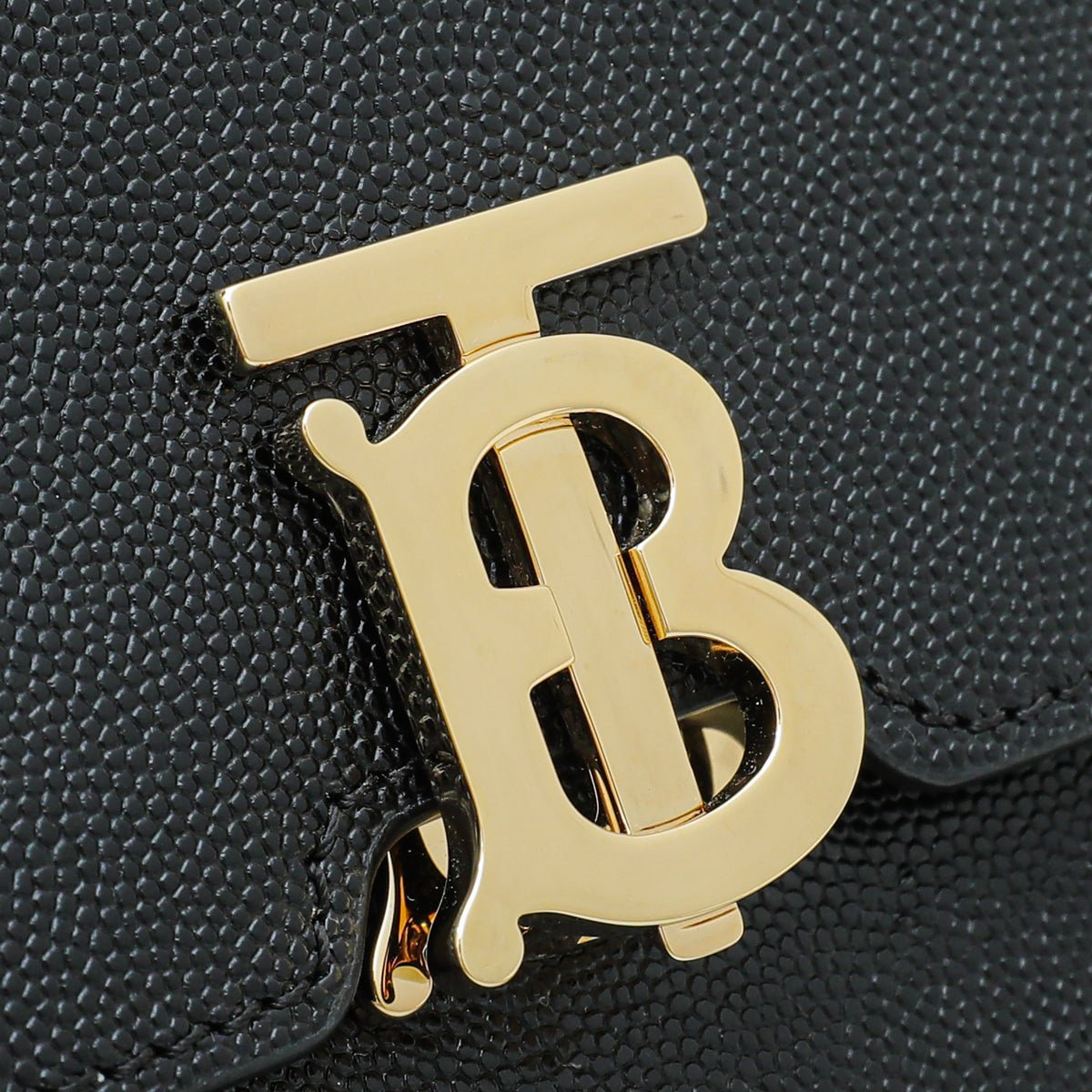 Burberry Black TB Logo Mini Flap Bag