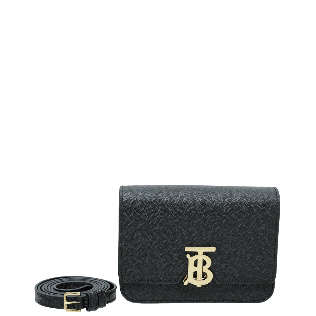 Burberry Black TB Logo Mini Flap Bag