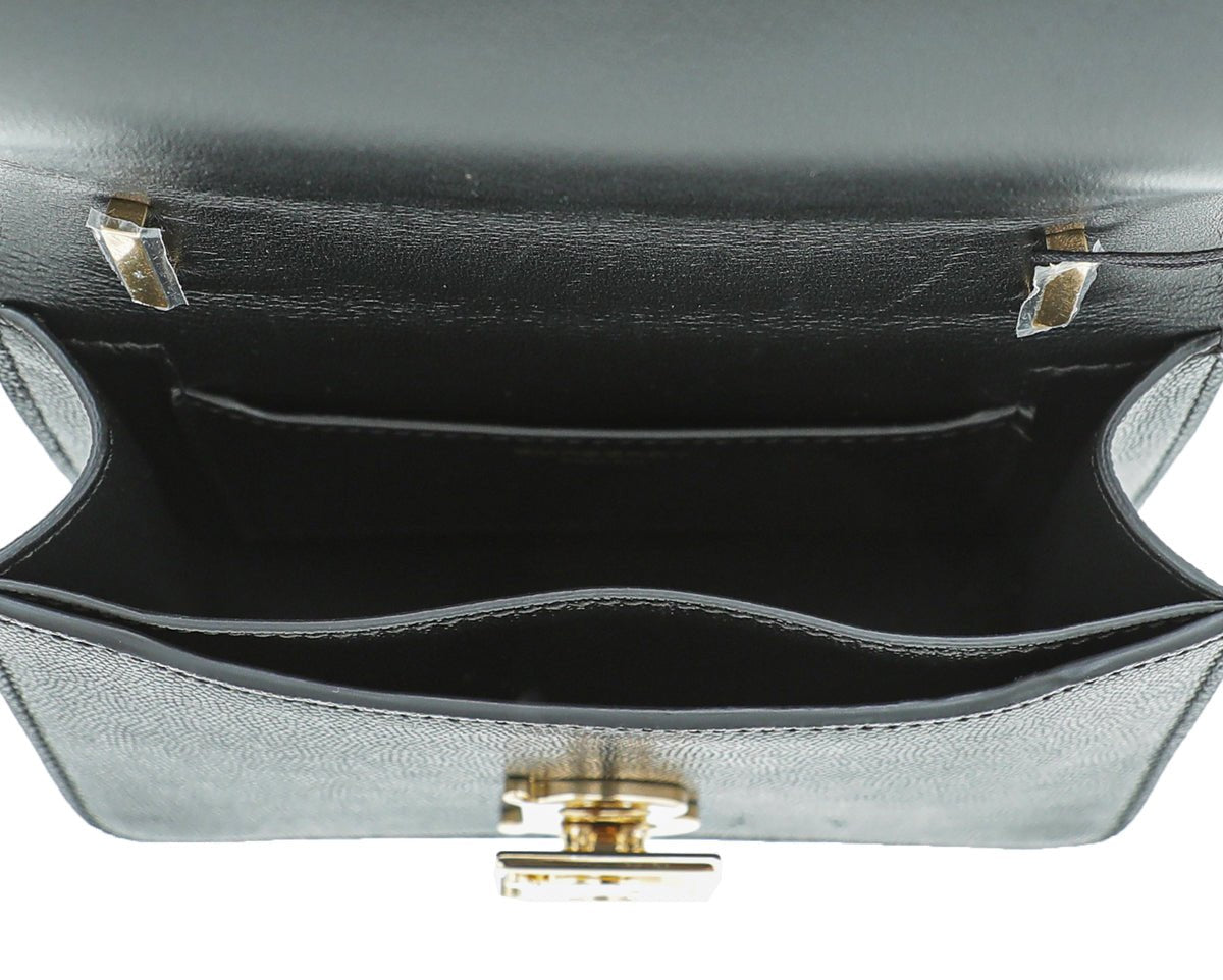 Burberry Black TB Logo Mini Flap Bag