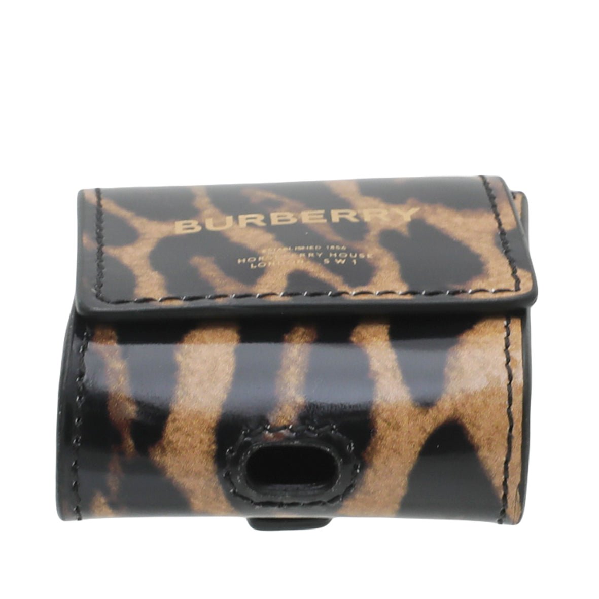 Burberry Bridle Brown Leopard Print Earphone Case