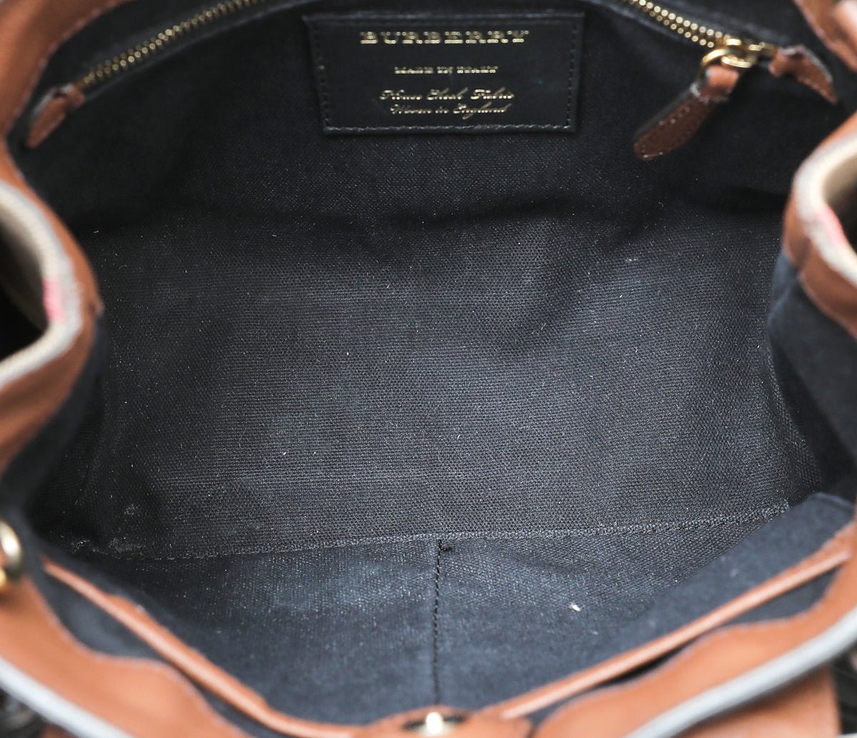 Burberry Brown Banner Tote Small Bag