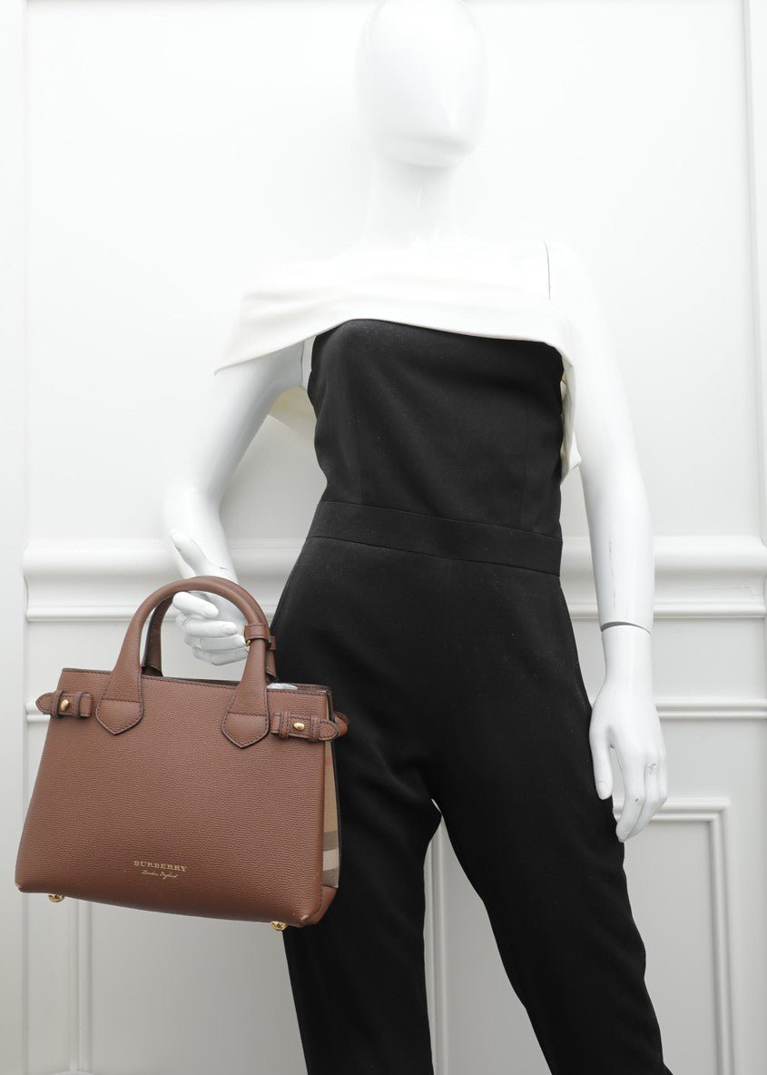 Burberry Brown Banner Tote Small Bag